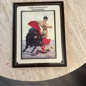 El Gran Matador Bullfighting Art Print - Red & Black  glass